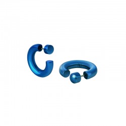 Boucles d'oreilles mini créoles inversées AN-O Blue Ray BANGLE UP