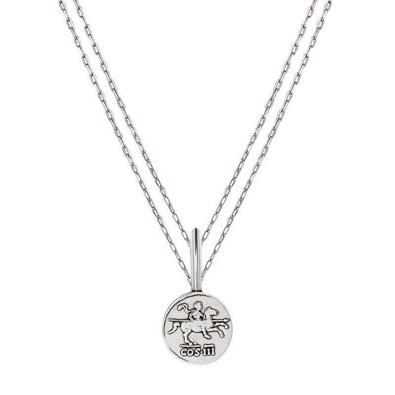 Collier chaînes Médaille Tournois Magnolia plaqué argent - CXC